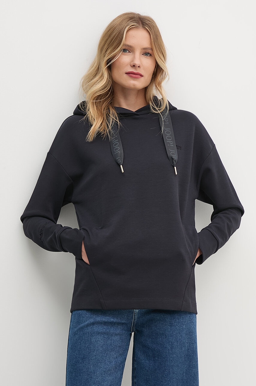 Joop! bluza femei, culoarea albastru marin, cu glugă, neted, 30029781 Joop! bluza femei, culoarea albastru marin, cu glugă, neted, 30029781