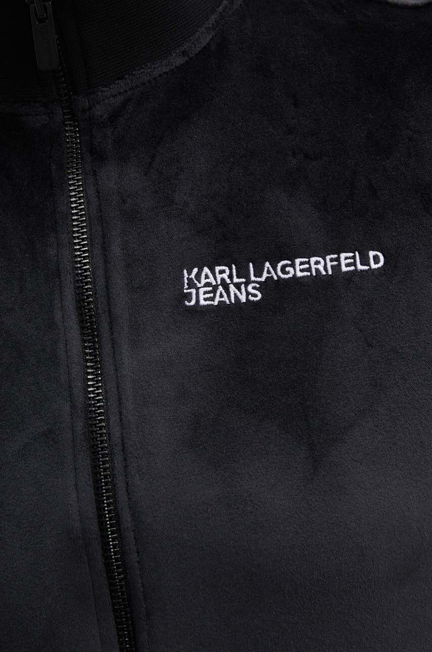 Dukserica Karl Lagerfeld Jeans Za žene, Boja: Crna, Bez Uzorka, 245J1804