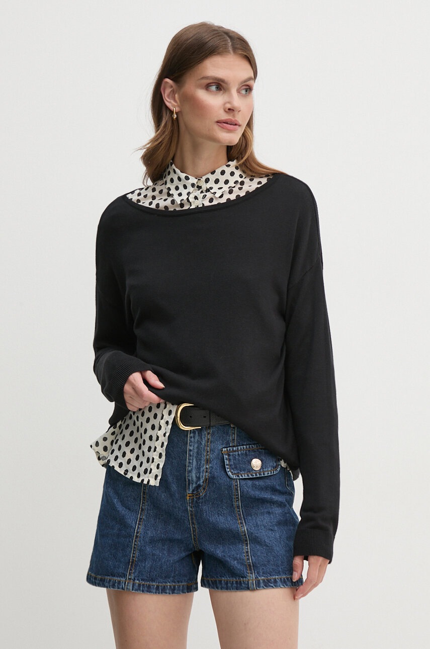 United Colors of Benetton pulover femei, culoarea negru, light, 103CD10AV