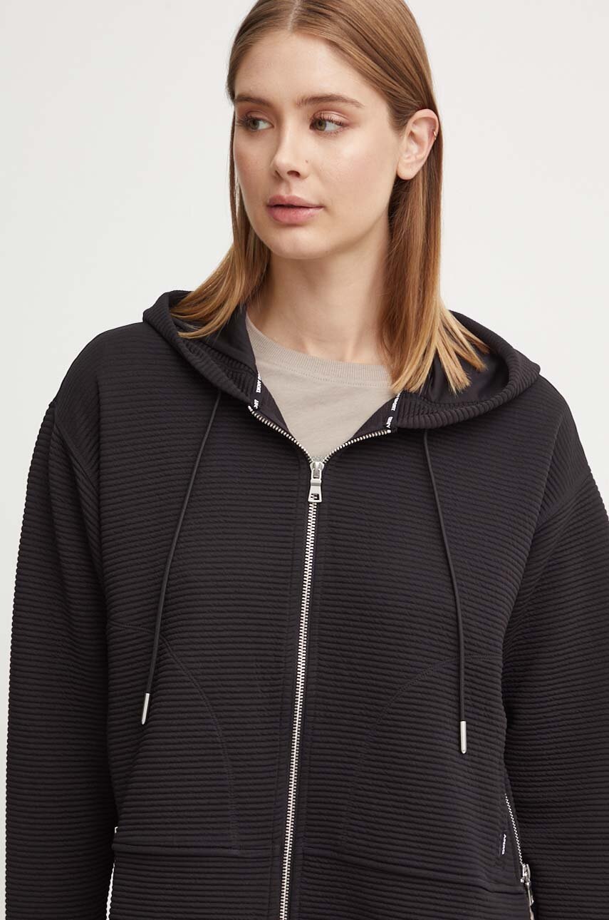 Μπλούζα Dkny χρώμα: μαύρο, με κουκούλα, DP4J9312 φωτογραφία