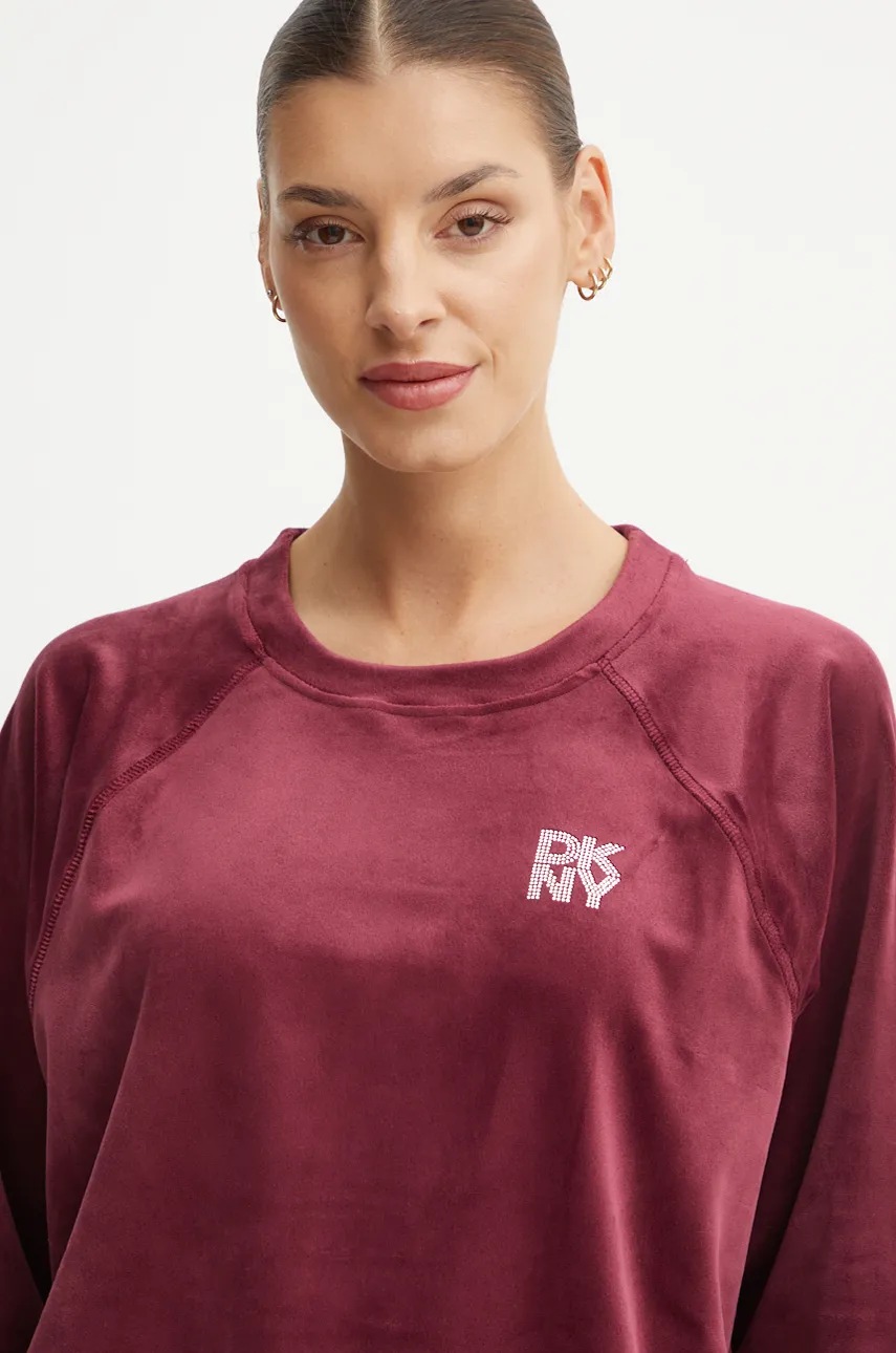 

Кадифен суичър Dkny в бордо с апликация DP4T1057