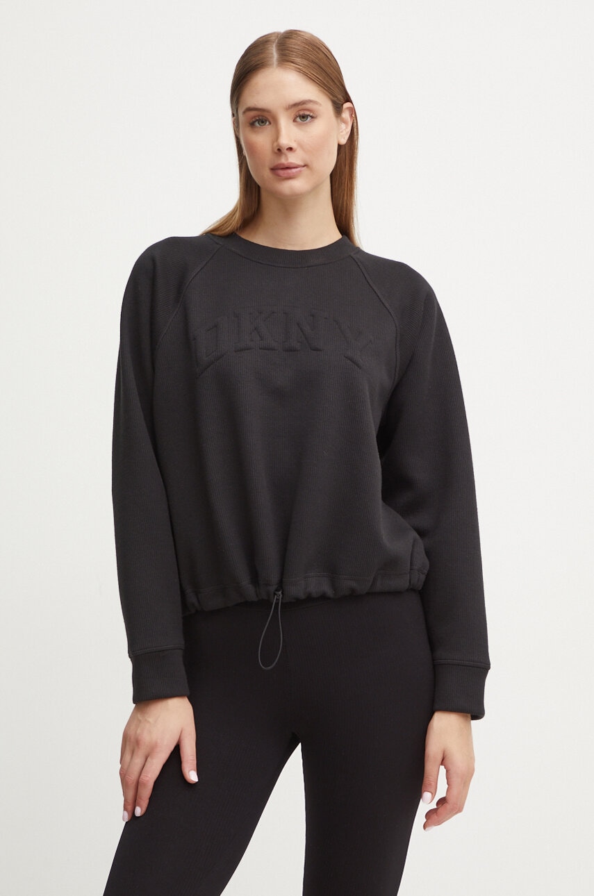 Dkny bluza femei, culoarea negru, cu imprimeu, DP4T9946