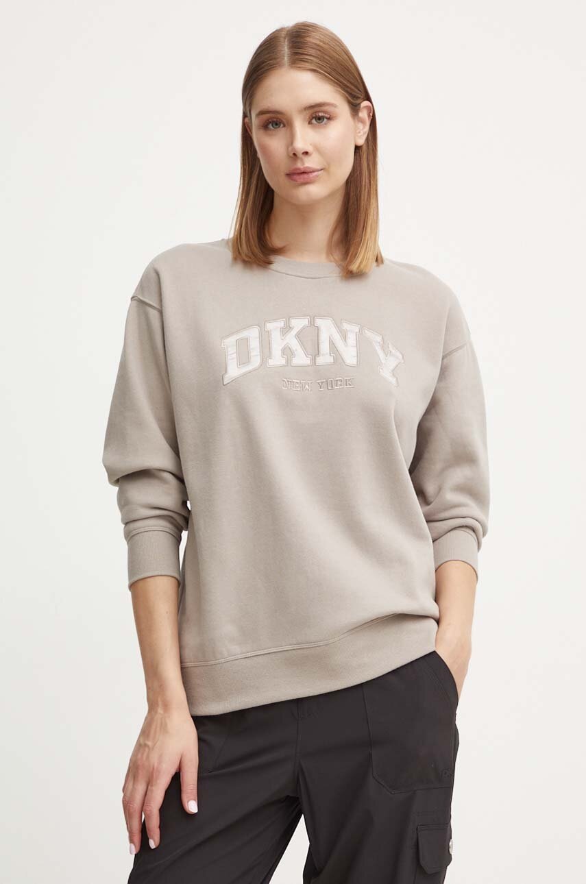 

Суичър Dkny в кафяво с апликация DP4T9809, Кафяв