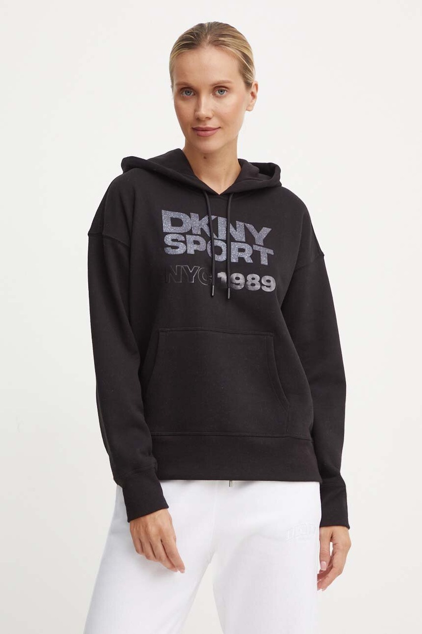 

Суичър Dkny в черно с качулка с принт DP4T9971, Черен