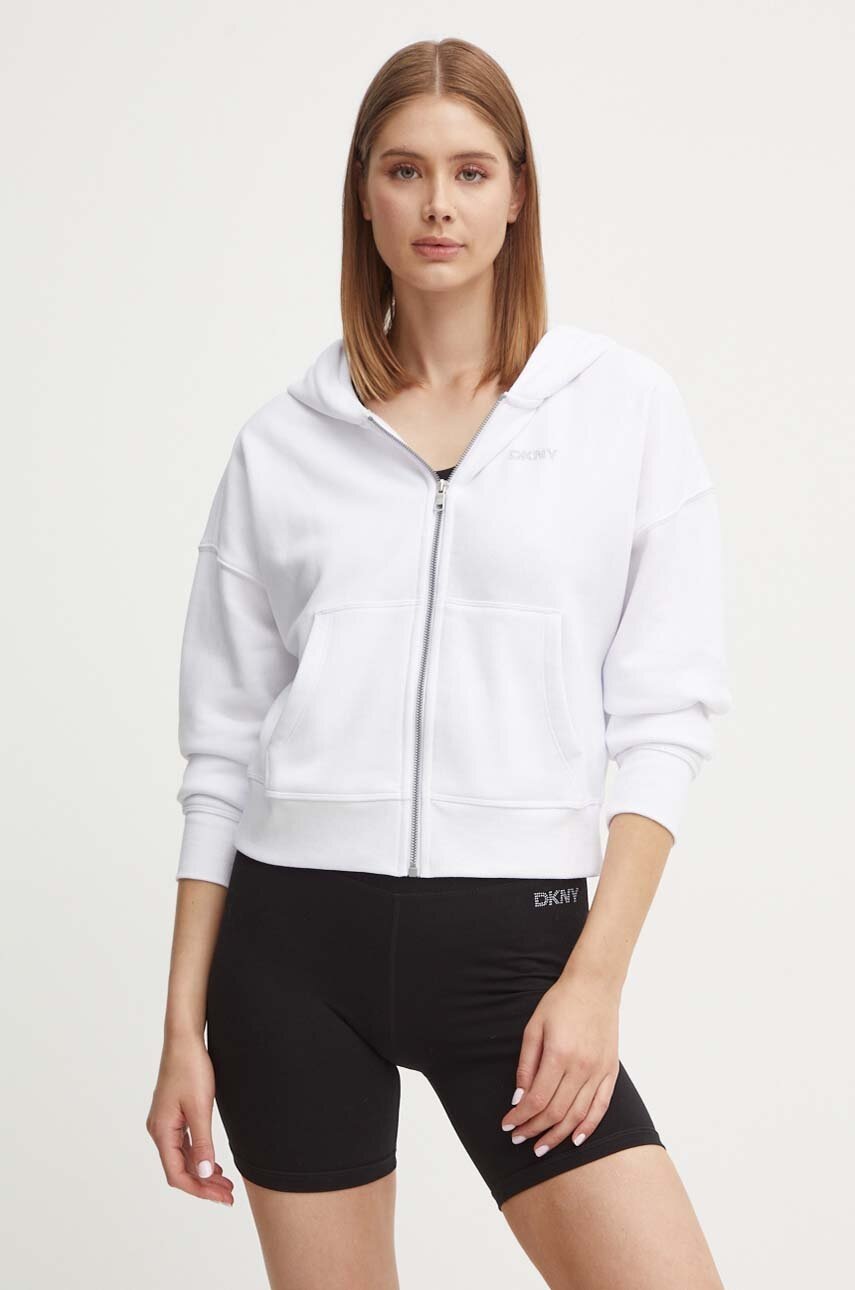 

Суичър Dkny в бяло с качулка с меланжов десен DP4J9489, Бял