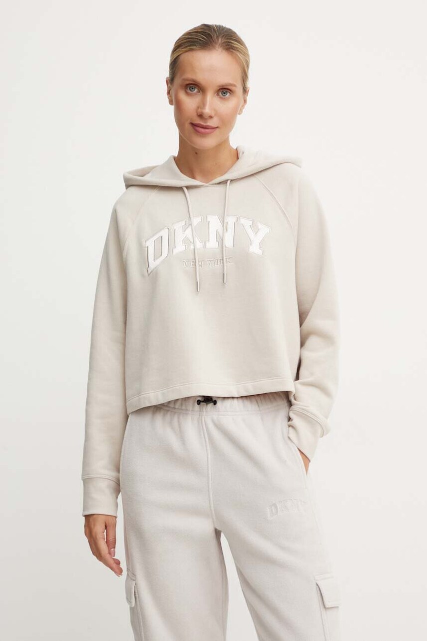 Dkny bluza femei, culoarea bej, neted, DP4T9811