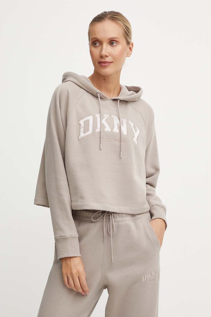 

Суичър Dkny в кафяво с изчистен дизайн DP4T9811, Кафяв