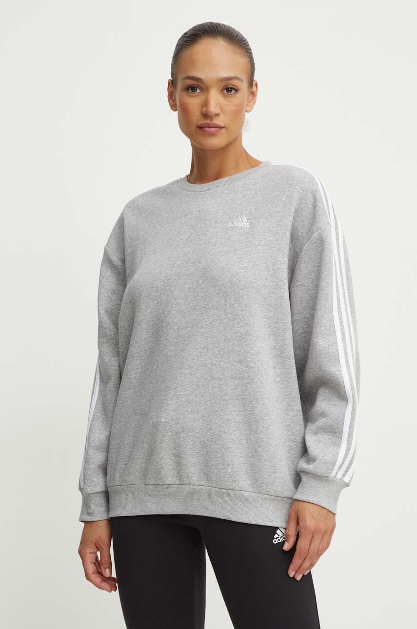 adidas bluza Essentials femei, culoarea gri, melanj, IM0220 adidas bluza Essentials femei, culoarea gri, melanj, IM0220