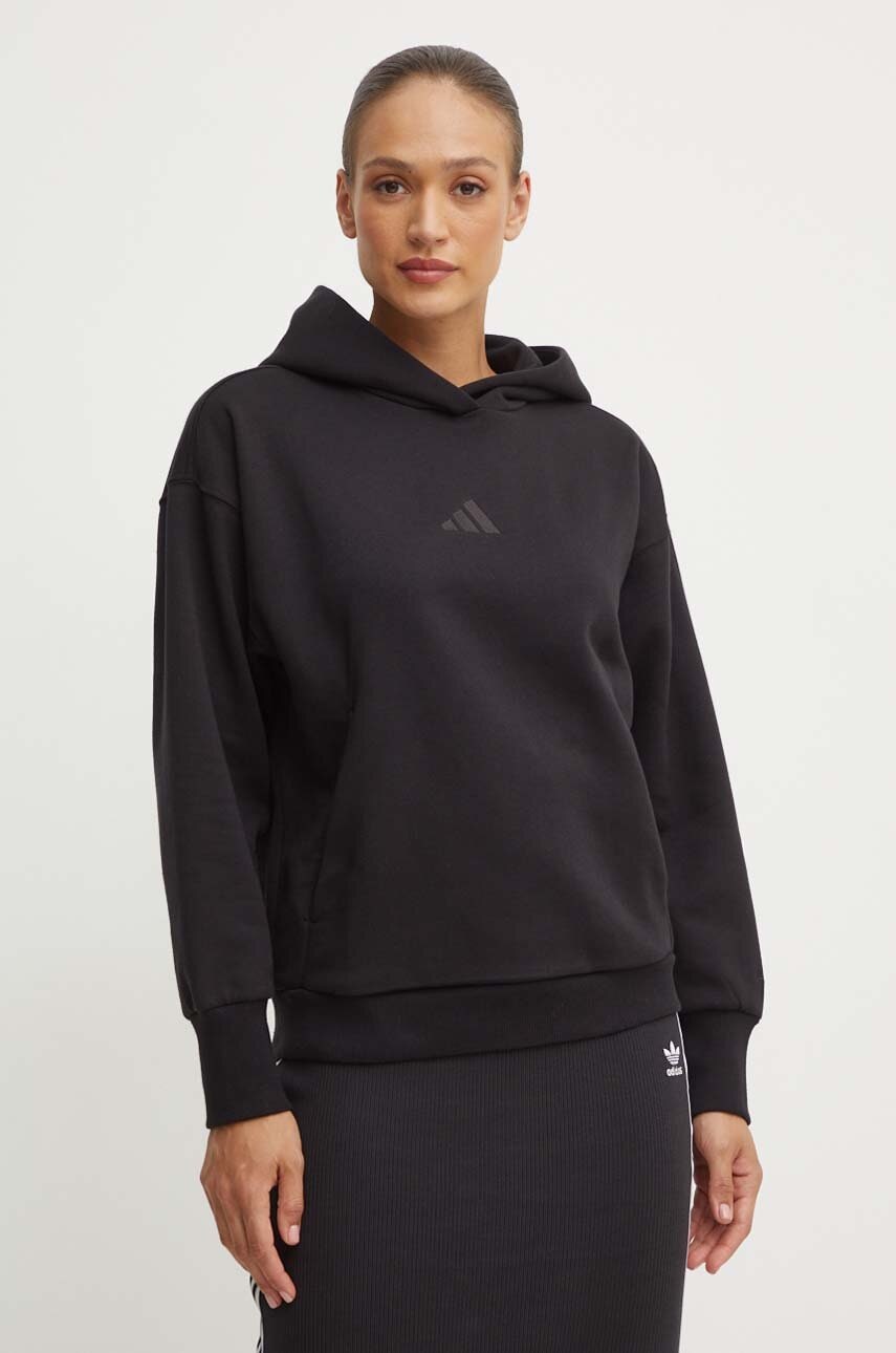 adidas Μπλούζα adidas All SZN χρώμα: μαύρο, με κουκούλα, IW1025