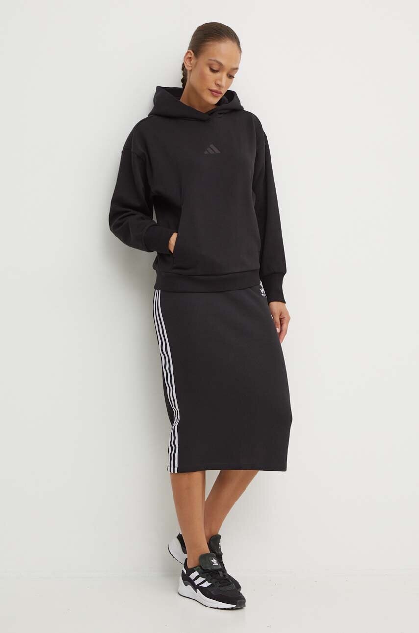 Μπλούζα adidas All SZN χρώμα: μαύρο, με κουκούλα, IW1025 φωτογραφία