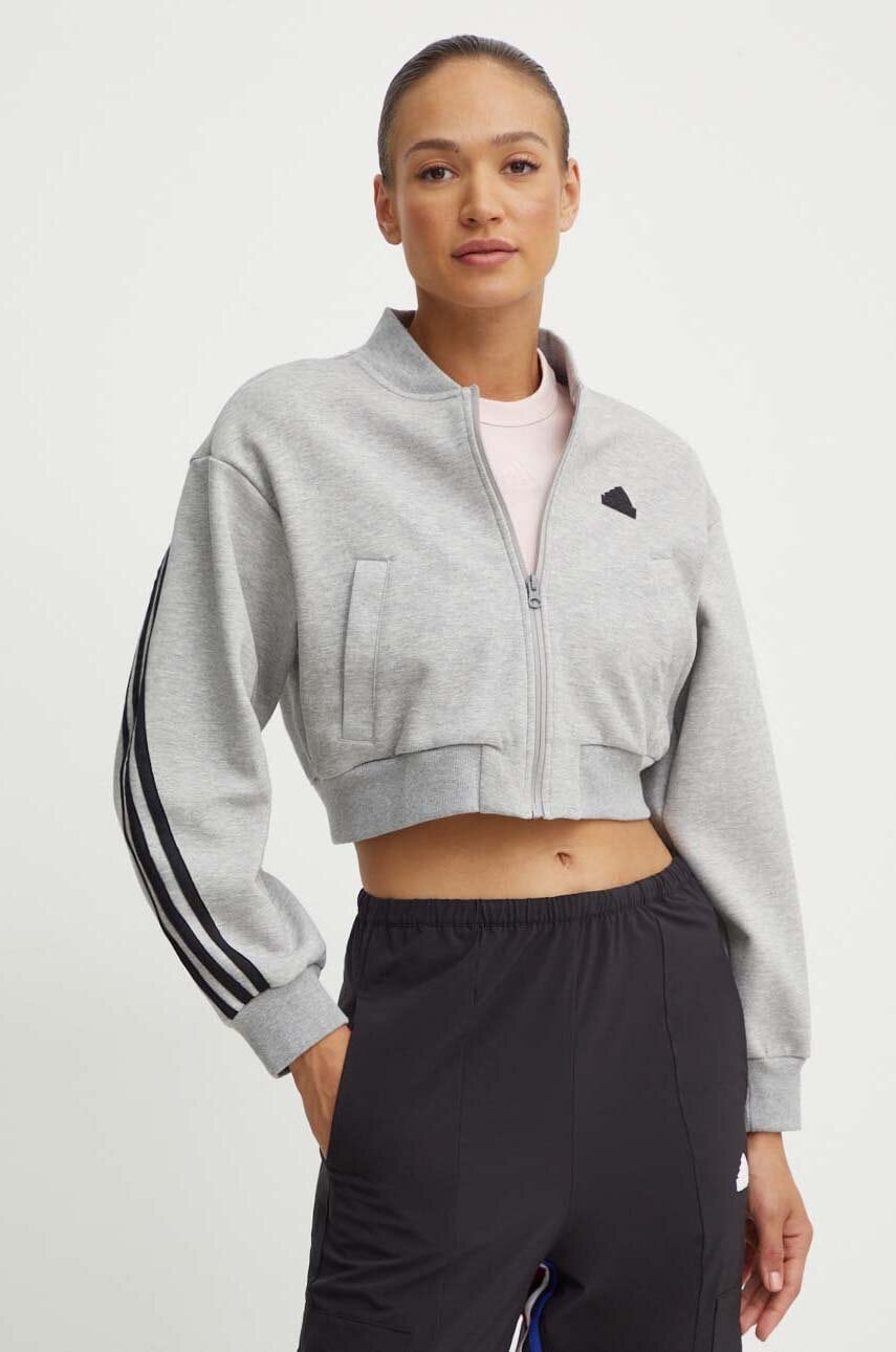 adidas bluza Future Icons femei, culoarea gri, melanj, IW5251 adidas bluza Future Icons femei, culoarea gri, melanj, IW5251