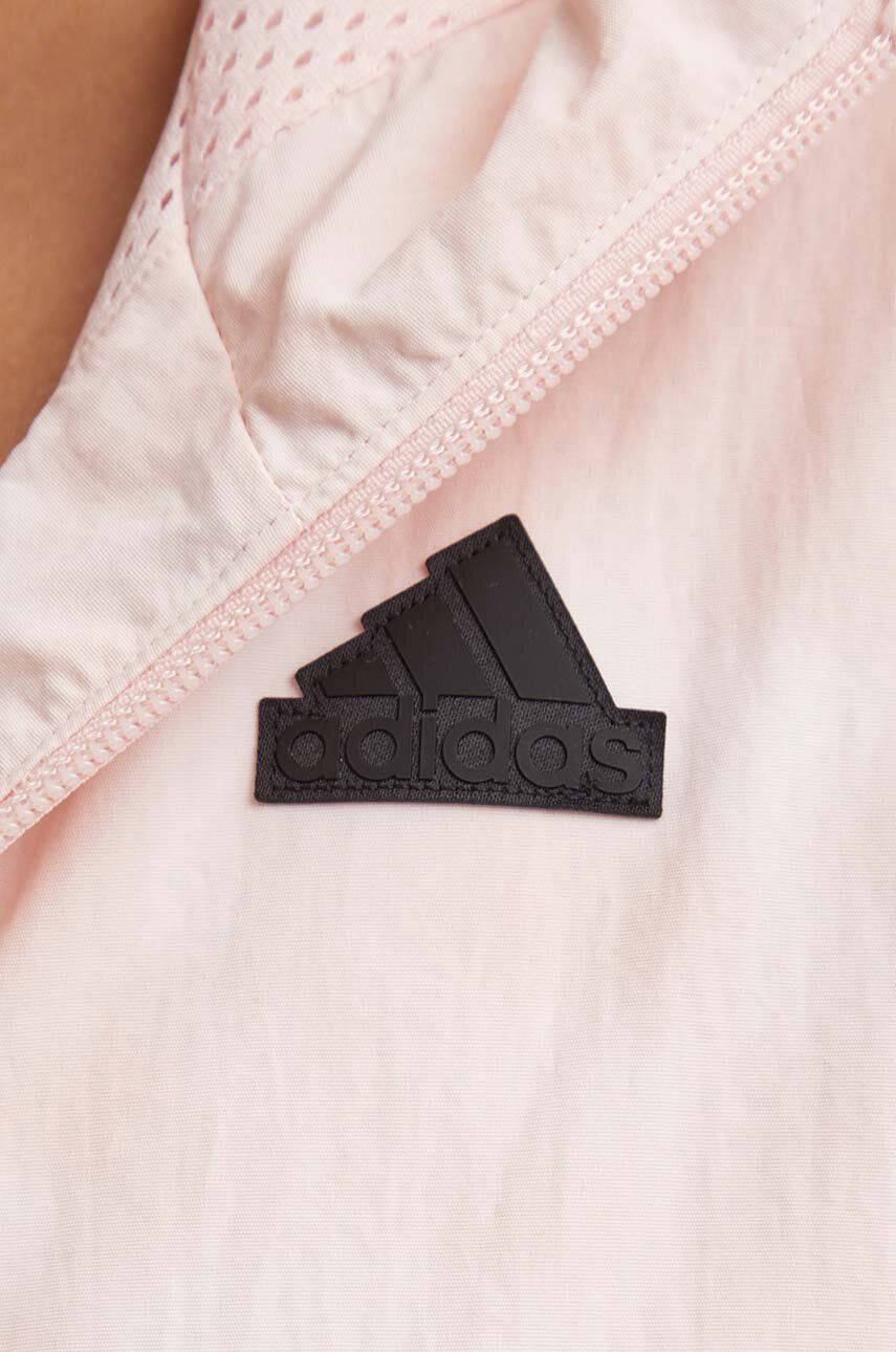 Jakna Adidas ZNE Za žene, Boja: Ružičasta, Za Prijelazno Razdoblje, Oversize, IW7735