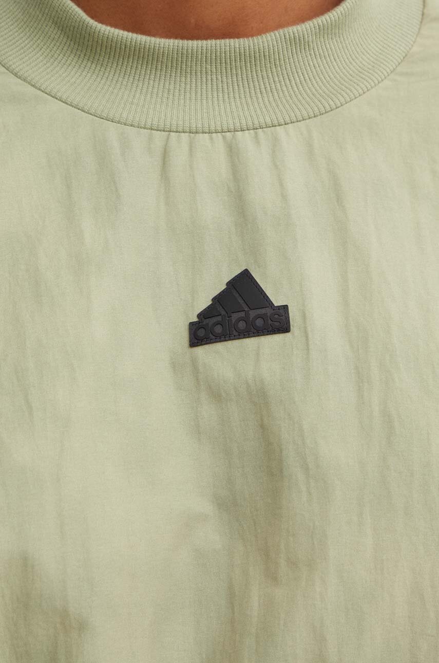 Кофта adidas ZNE жіноча колір зелений однотонна IW7756 