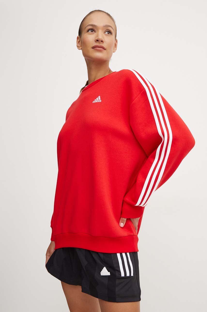 Pulover Adidas Essentials ženski, Rdeča Barva, IY1734