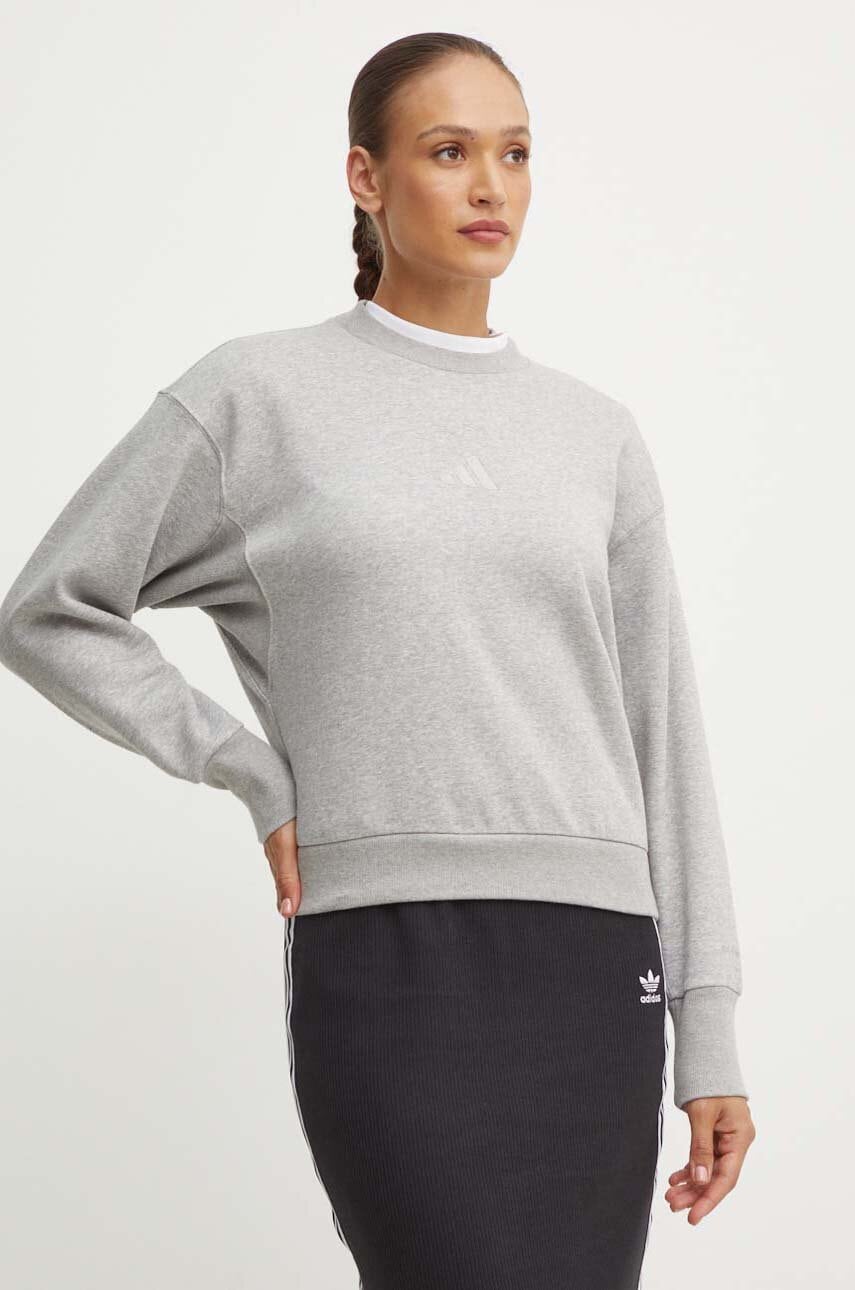 adidas bluza All SZN femei, culoarea gri, melanj, IY6749 adidas bluza All SZN femei, culoarea gri, melanj, IY6749