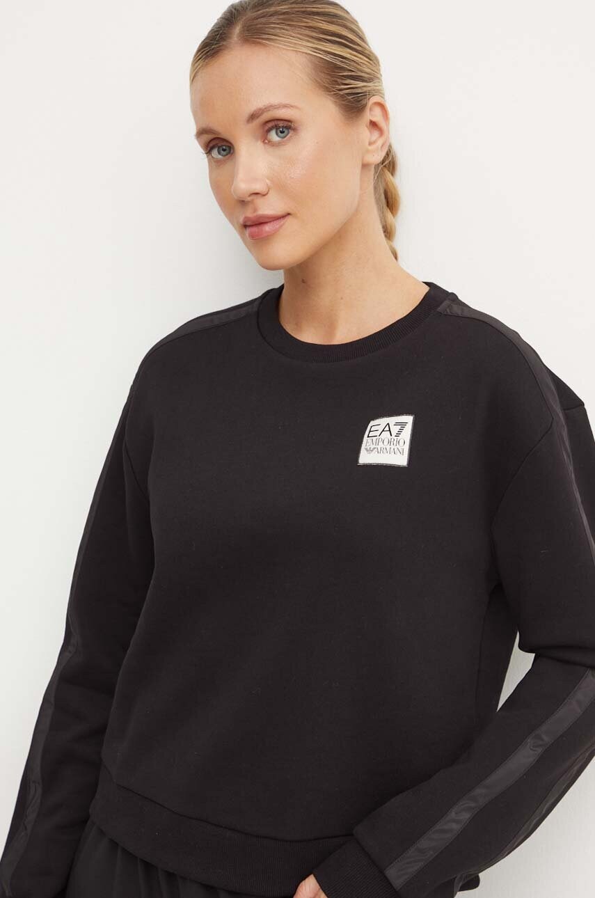 Levně Mikina EA7 Emporio Armani dámská, černá barva, s aplikací, TJZUZ.6DTM31