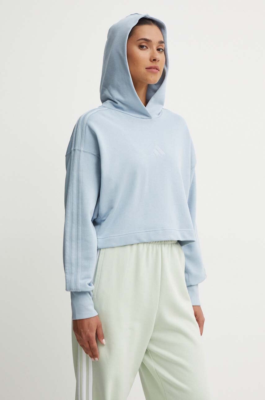 adidas hanorac de bumbac All SZN femei, cu glugă, neted, IY6847 adidas hanorac de bumbac All SZN femei, cu glugă, neted, IY6847