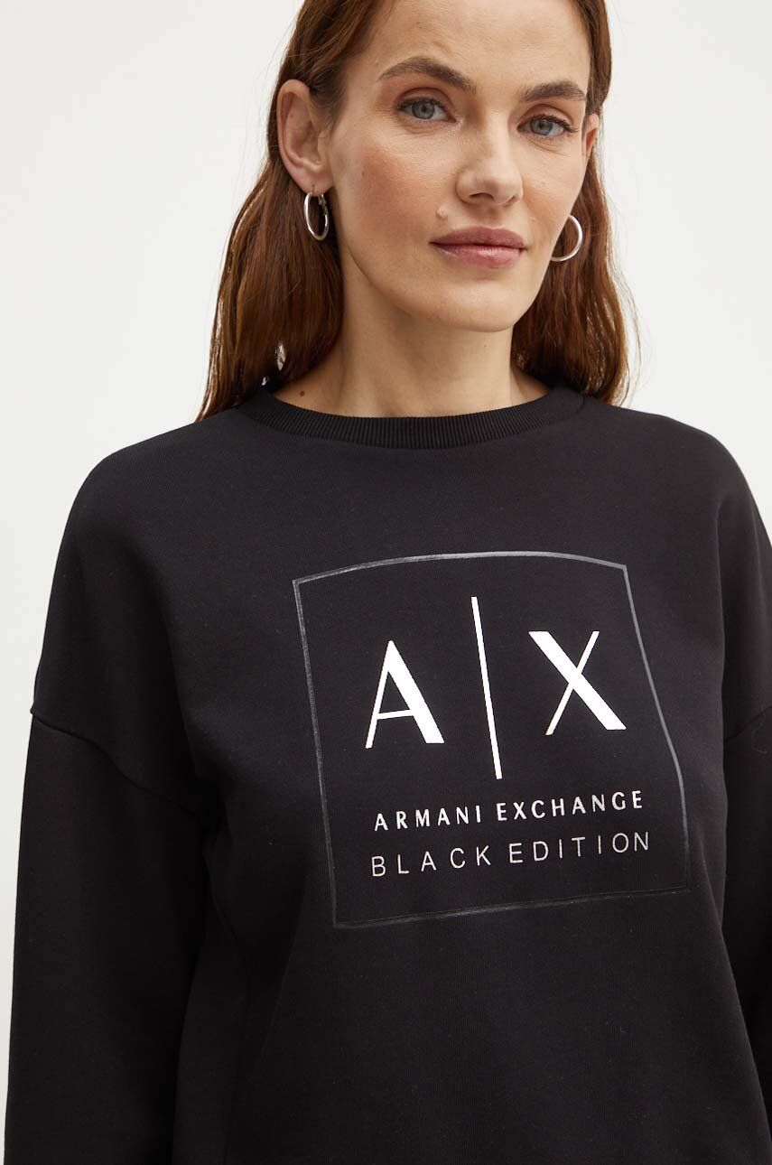 Armani Exchange bluza femei, culoarea negru, cu imprimeu, XW000006 AF10172