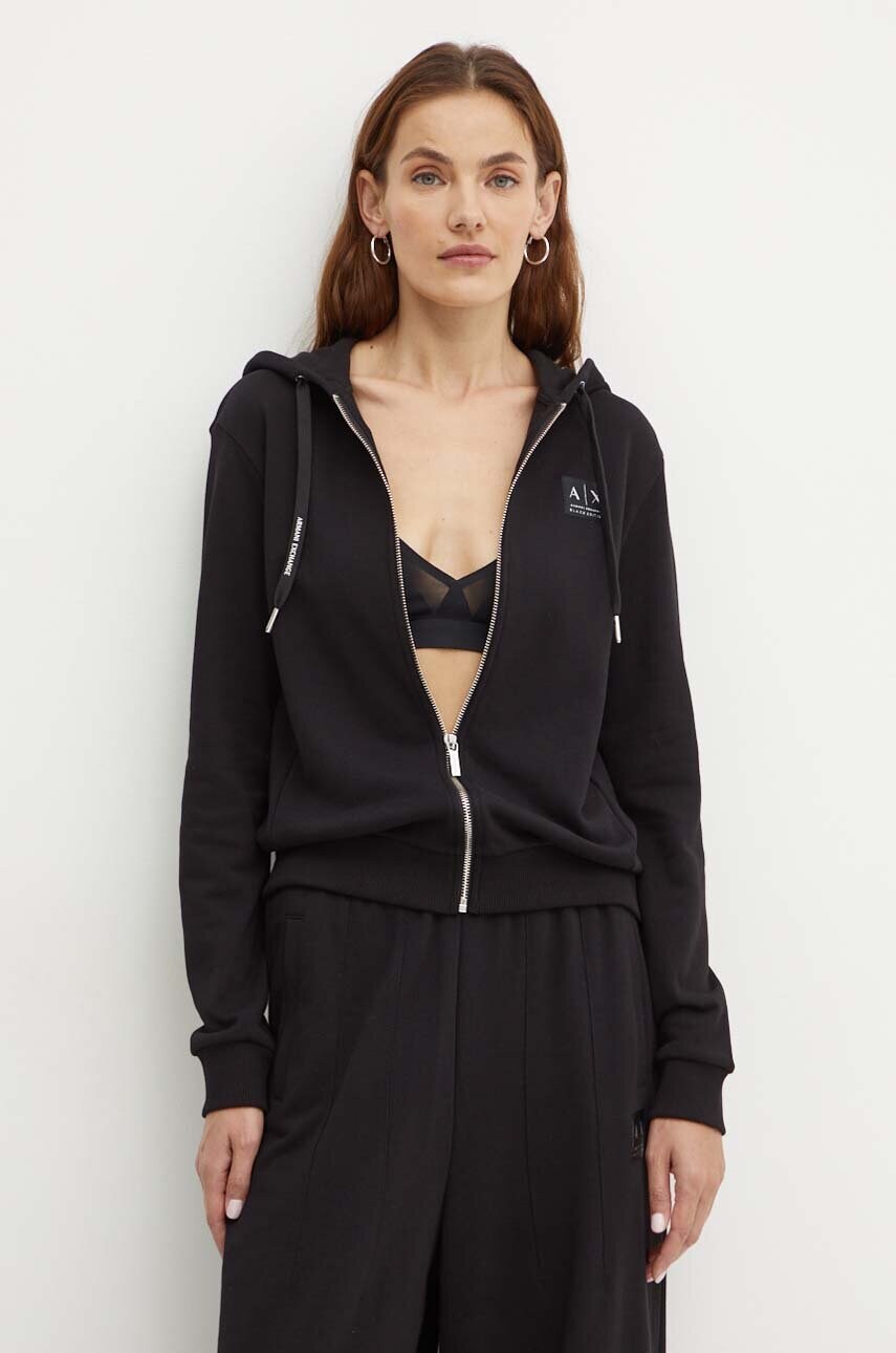 

Суичър Armani Exchange в черно с качулка с апликация XW000082 AF10172, Черен