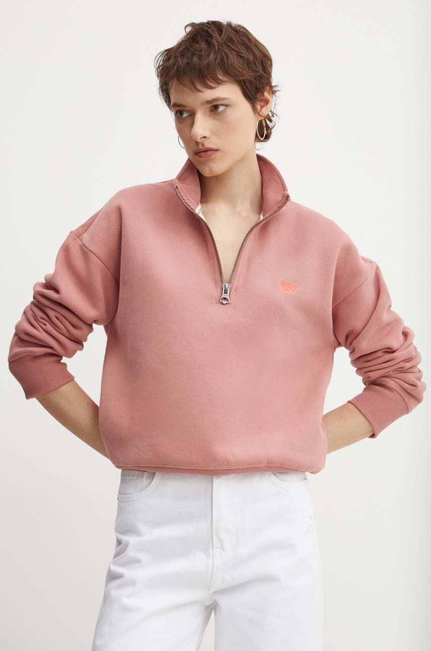 Superdry bluza femei, culoarea roz, neted, W2012184A-MIP