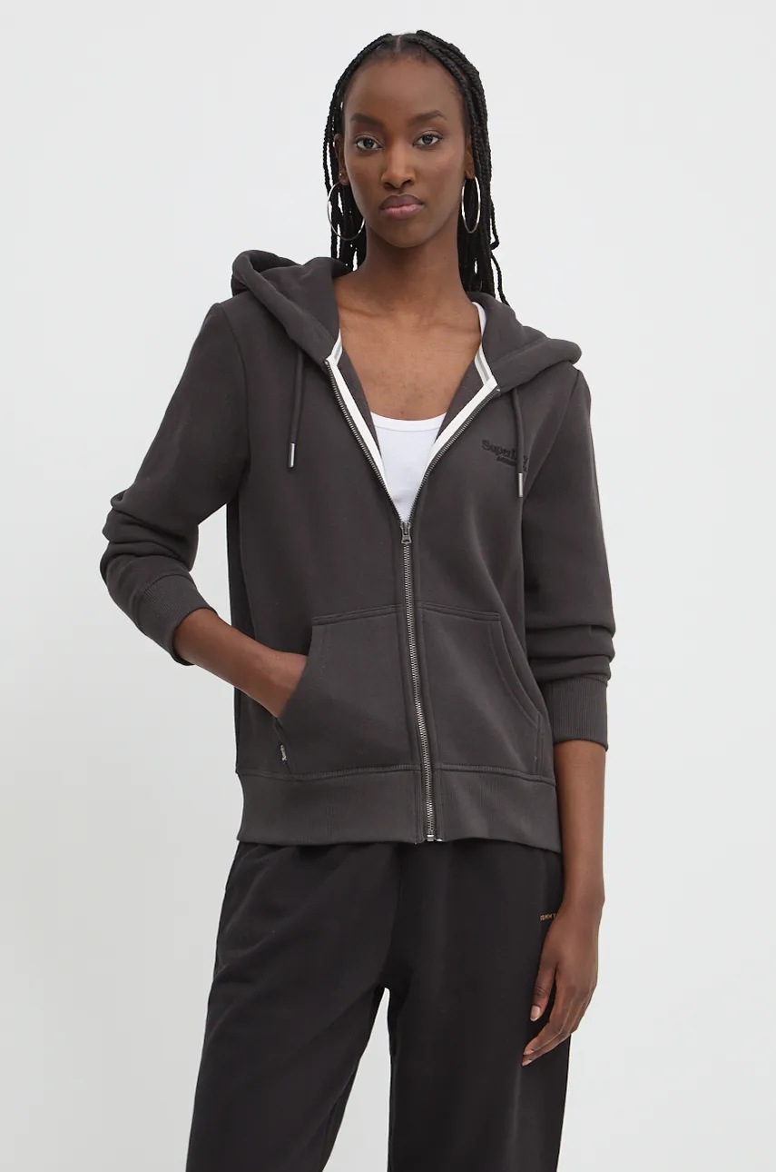 

Суичър Superdry в сиво с качулка с изчистен дизайн W2012047F-AWF, Сив