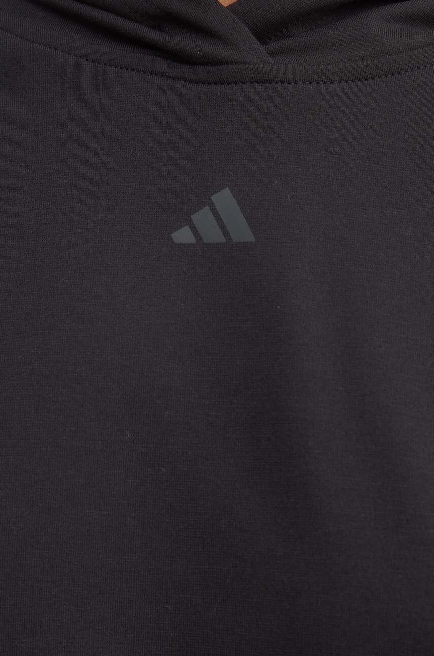 Φούτερ προπόνησης adidas Performance Strength χρώμα: μαύρο, με κουκούλα, IV9219 φωτογραφία