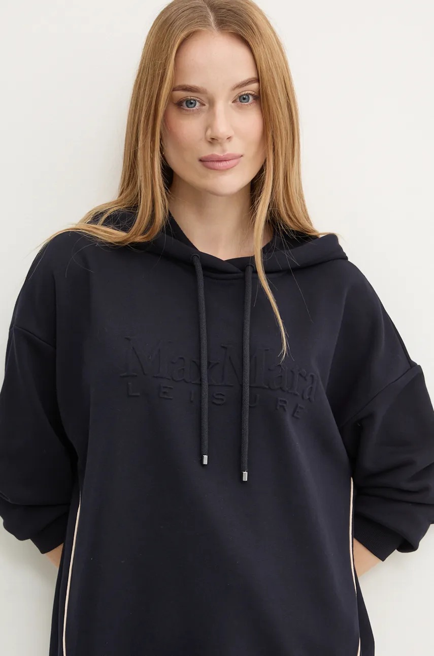 Кофта Max Mara Leisure жіноча колір синій з капюшоном з аплікацією 2426926038600 