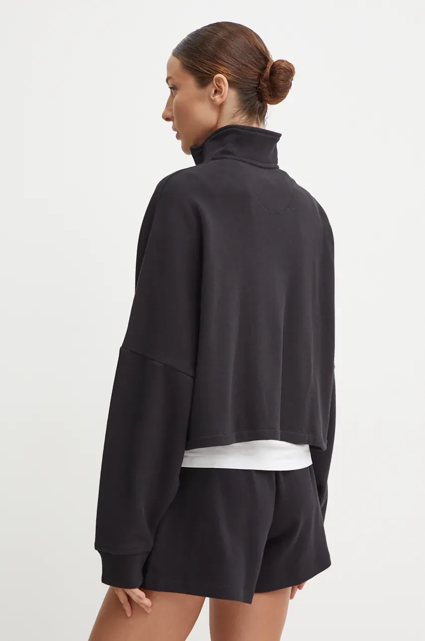 Хлопковая кофта adidas Originals 0 женская цвет чёрный однотонная IW5726 Хлопковая кофта adidas Originals 0 женская цвет чёрный однотонная IW5726