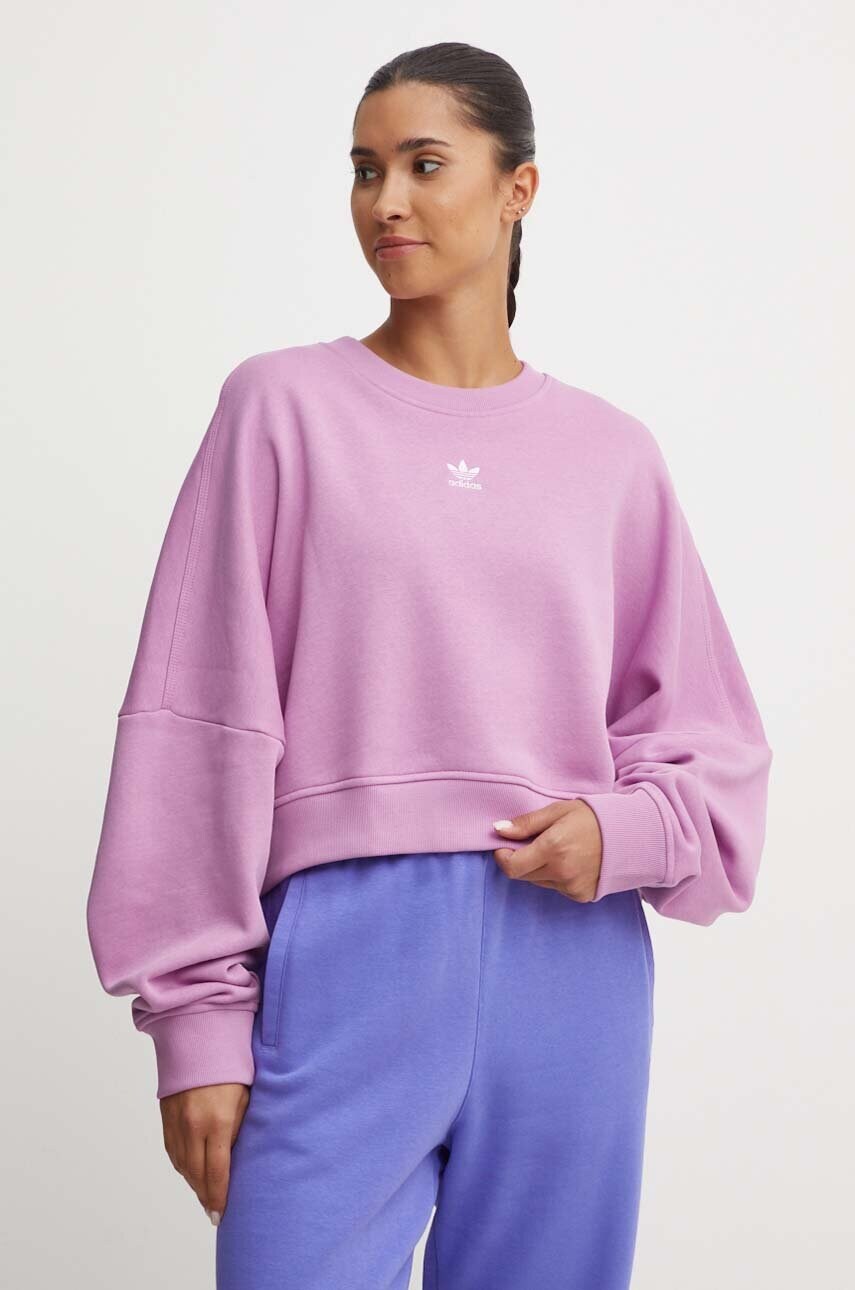 adidas Originals bluza femei, culoarea violet, neted, IY2544