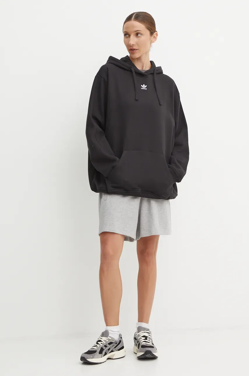 Кофта adidas Originals женская цвет чёрный с капюшоном однотонная IY7344 Кофта adidas Originals женская цвет чёрный с капюшоном однотонная IY7344