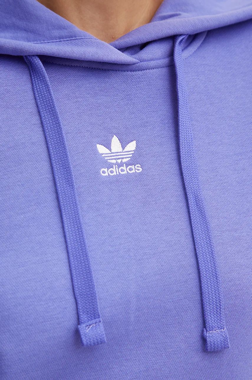 Dukserica adidas Originals za žene, boja: ljubičasta, s kapuljačom, bez uzorka, IY9618