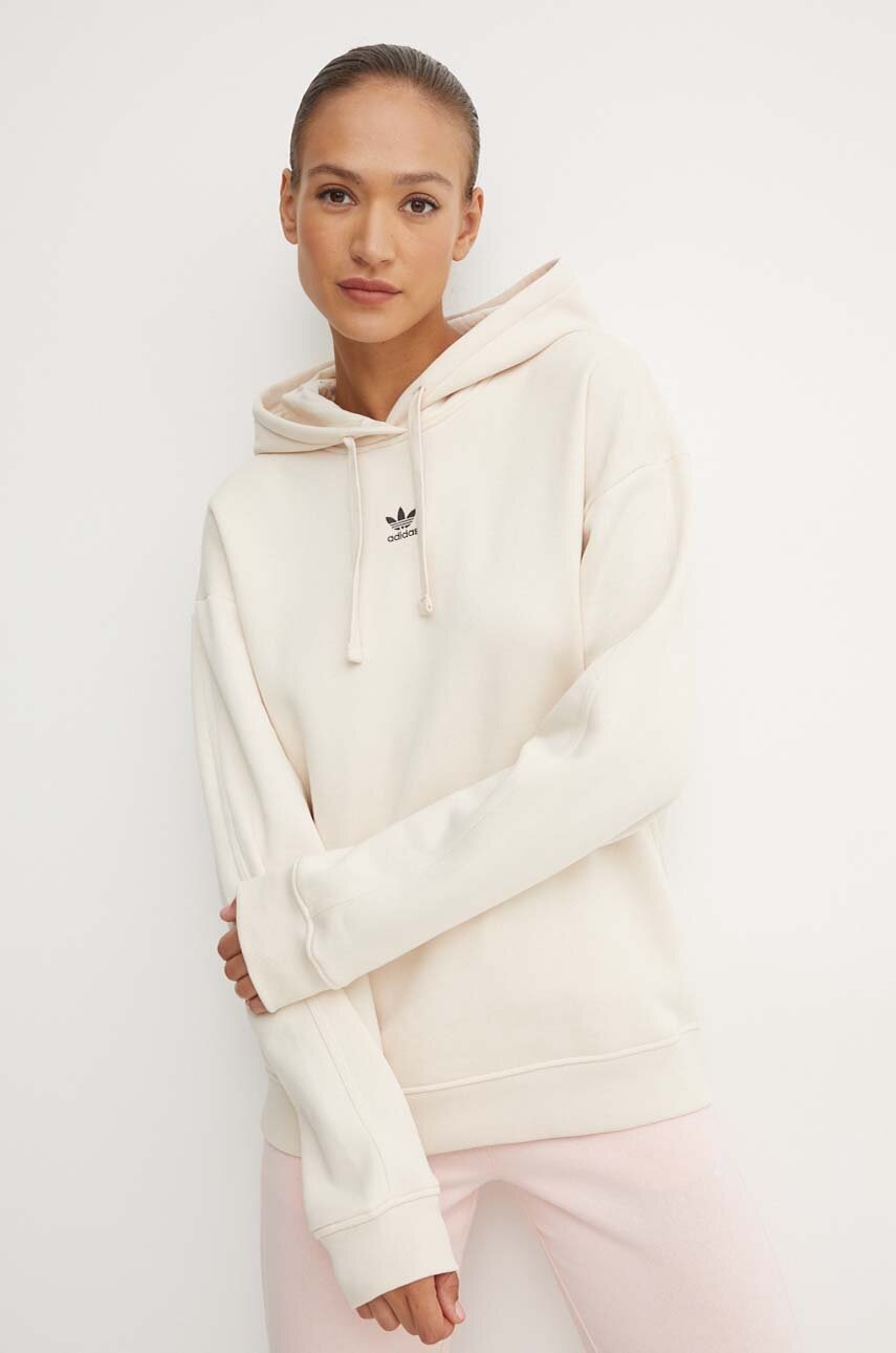 

Суичър adidas Originals в бежово с качулка с изчистен дизайн IY9619, Бежов