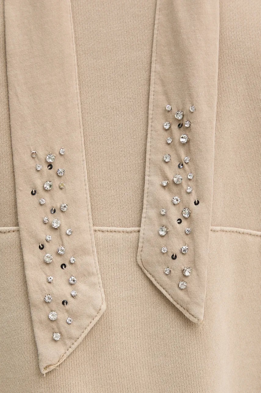 Μπλούζα Pepe Jeans FALISTA χρώμα: μπεζ, με κουκούλα, PL581451 φωτογραφία