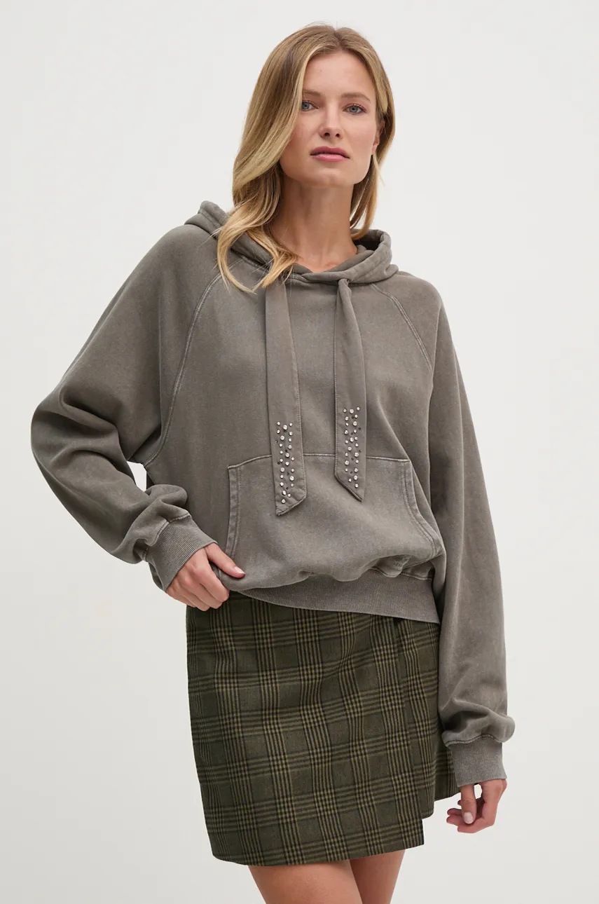 

Суичър Pepe Jeans FALISTA в сиво с качулка с изчистен дизайн PL581451, Сив