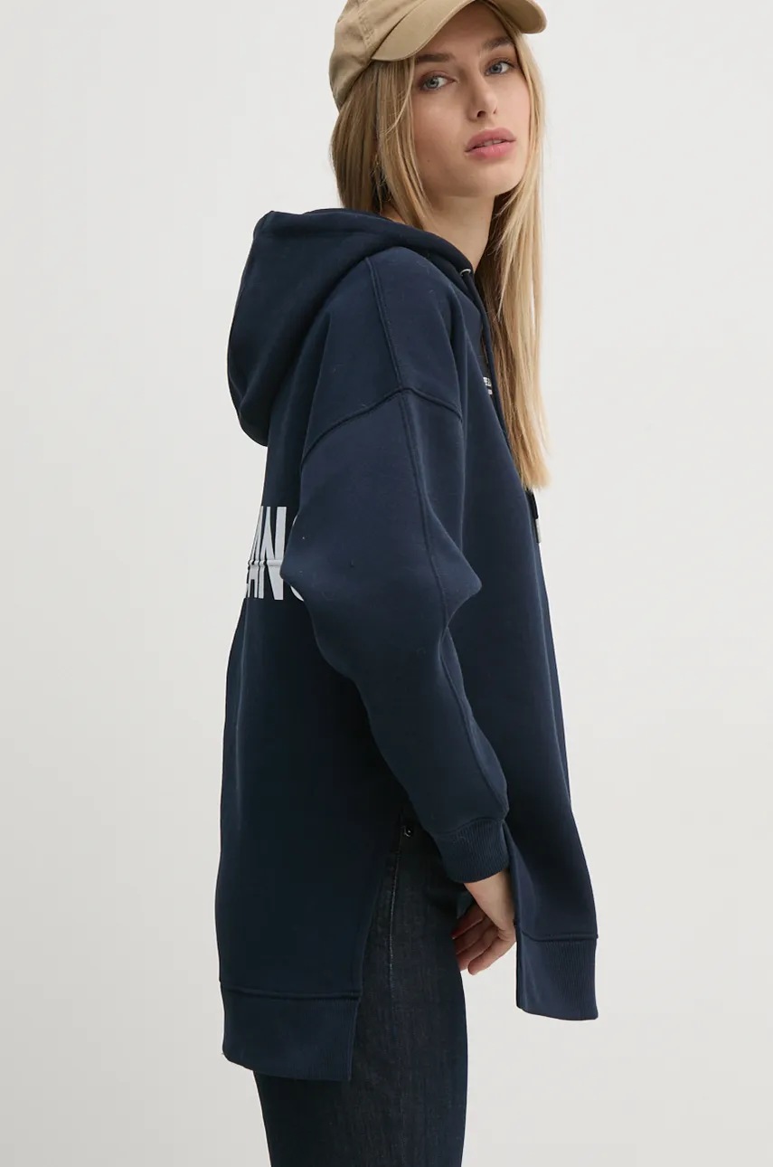 Кофта Pepe Jeans FERGIE жіноча колір синій з капюшоном з принтом PL581455 