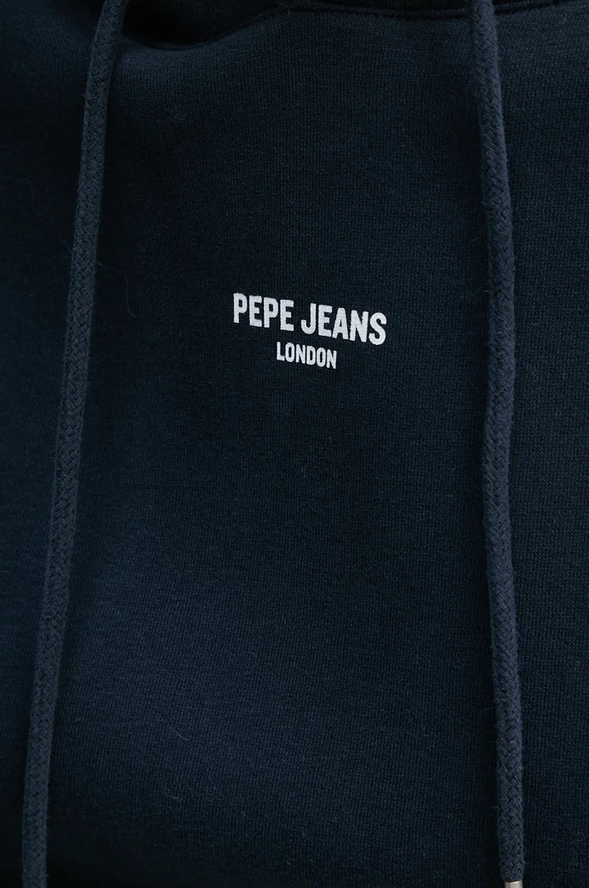 Кофта Pepe Jeans FERGIE жіноча колір синій з капюшоном з принтом PL581455 