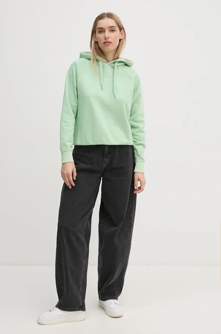 Кофта Pepe Jeans FELICITY HOODIE женская цвет зелёный с капюшоном однотонная PL581462 Кофта Pepe Jeans FELICITY HOODIE женская цвет зелёный с капюшоном однотонная PL581462