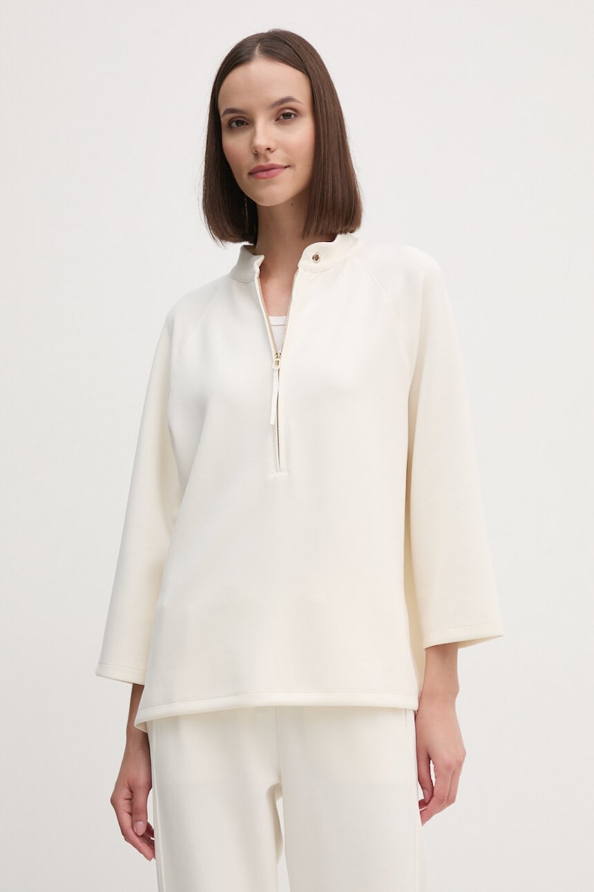 Joop! bluza femei, culoarea bej, neted, 30043708 Joop! bluza femei, culoarea bej, neted, 30043708