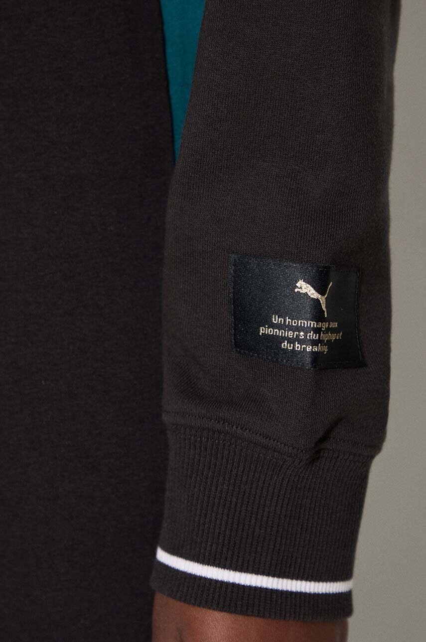 Μπλούζα Puma Classics Play Paris Relaxed Hoodie χρώμα: μαύρο, με κουκούλα, 627484 φωτογραφία