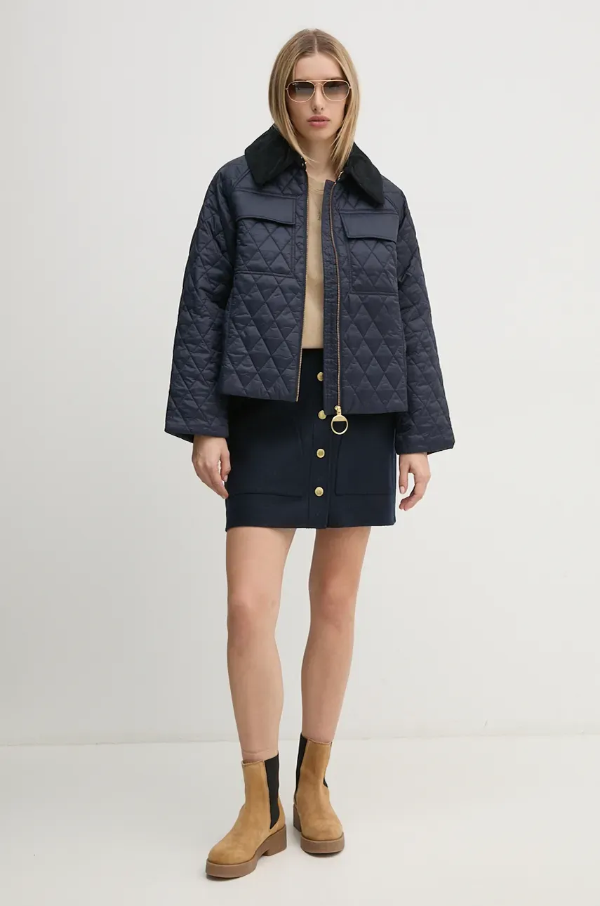 Хлопковая кофта Barbour женская цвет бежевый узор LOL0613 Хлопковая кофта Barbour женская цвет бежевый узор LOL0613