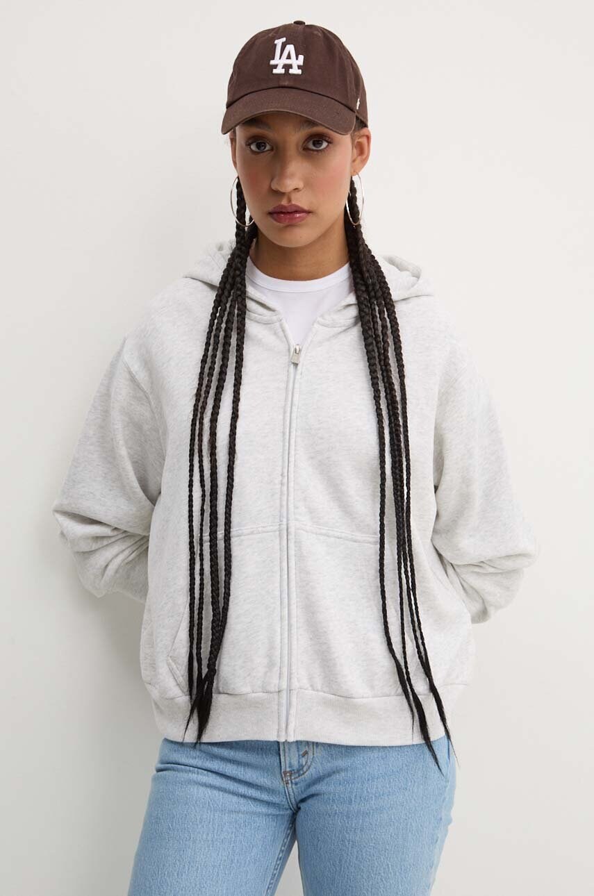 

Суичър Hollister Co. в сиво с качулка с меланжов десен KI352-4151, Сив