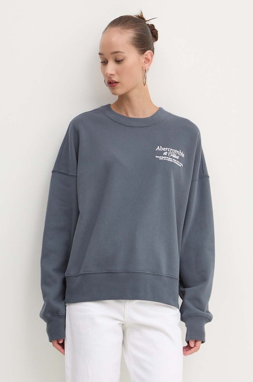 

Суичър Abercrombie & Fitch в сиво с апликация KI152-4126, Сив