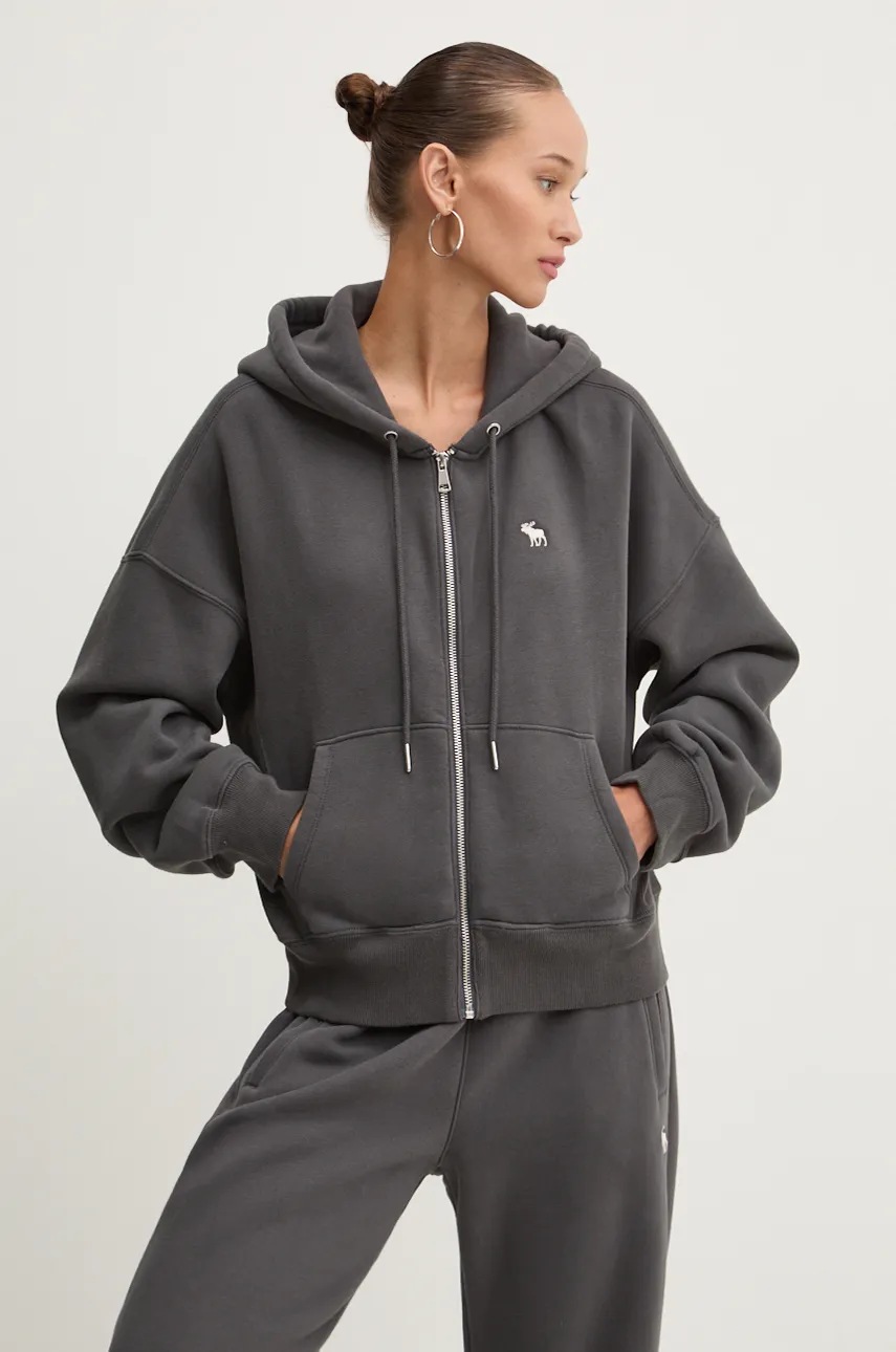 

Суичър Abercrombie & Fitch в сиво с качулка с изчистен дизайн KI152-4161, Сив