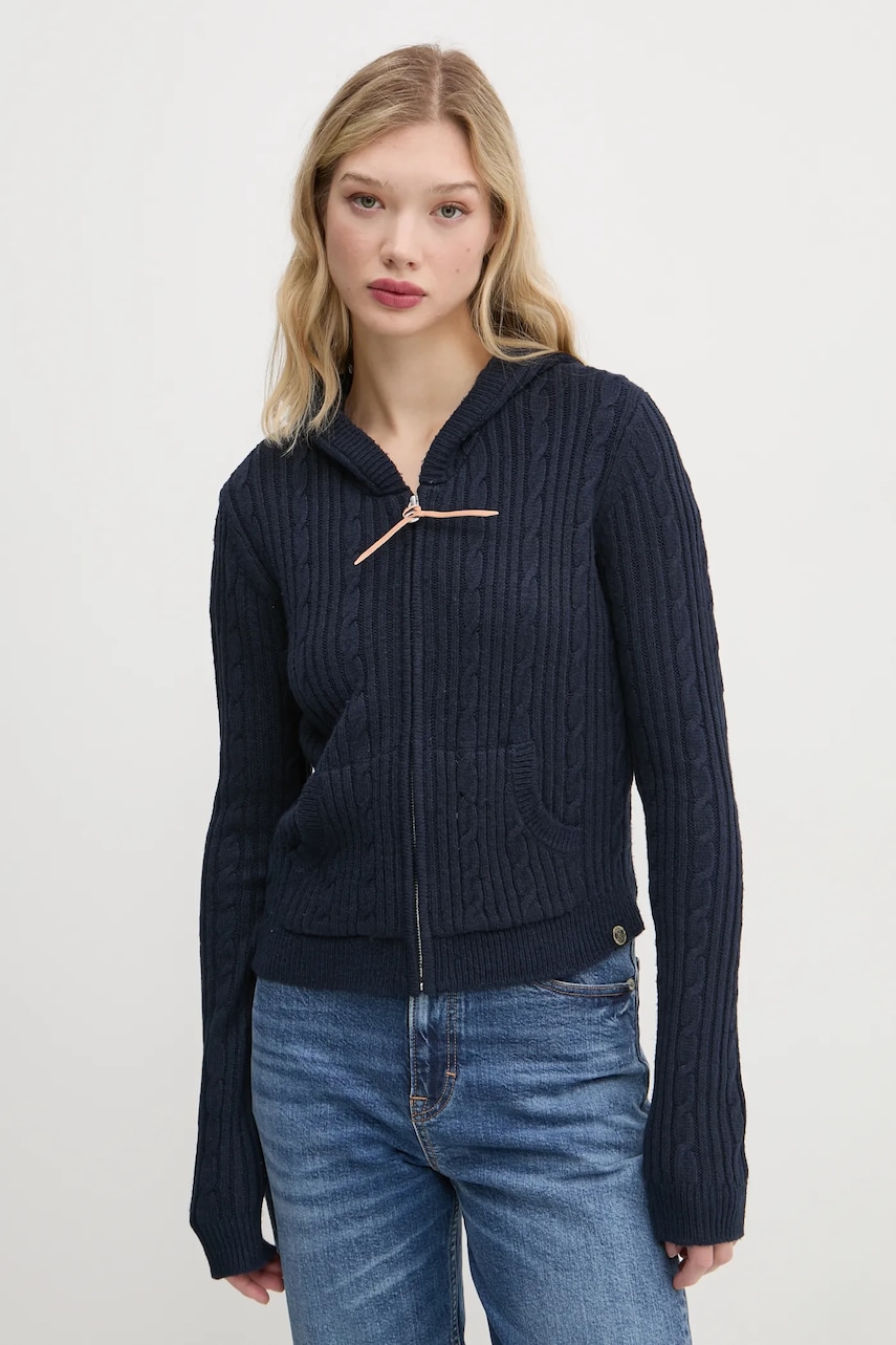 Superdry cardigan femei, culoarea albastru marin, W6110556A-09S Superdry cardigan femei, culoarea albastru marin, W6110556A-09S