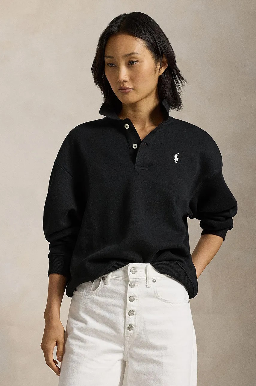 

Суичър Polo Ralph Lauren в черно с изчистен дизайн 211947966, Черен