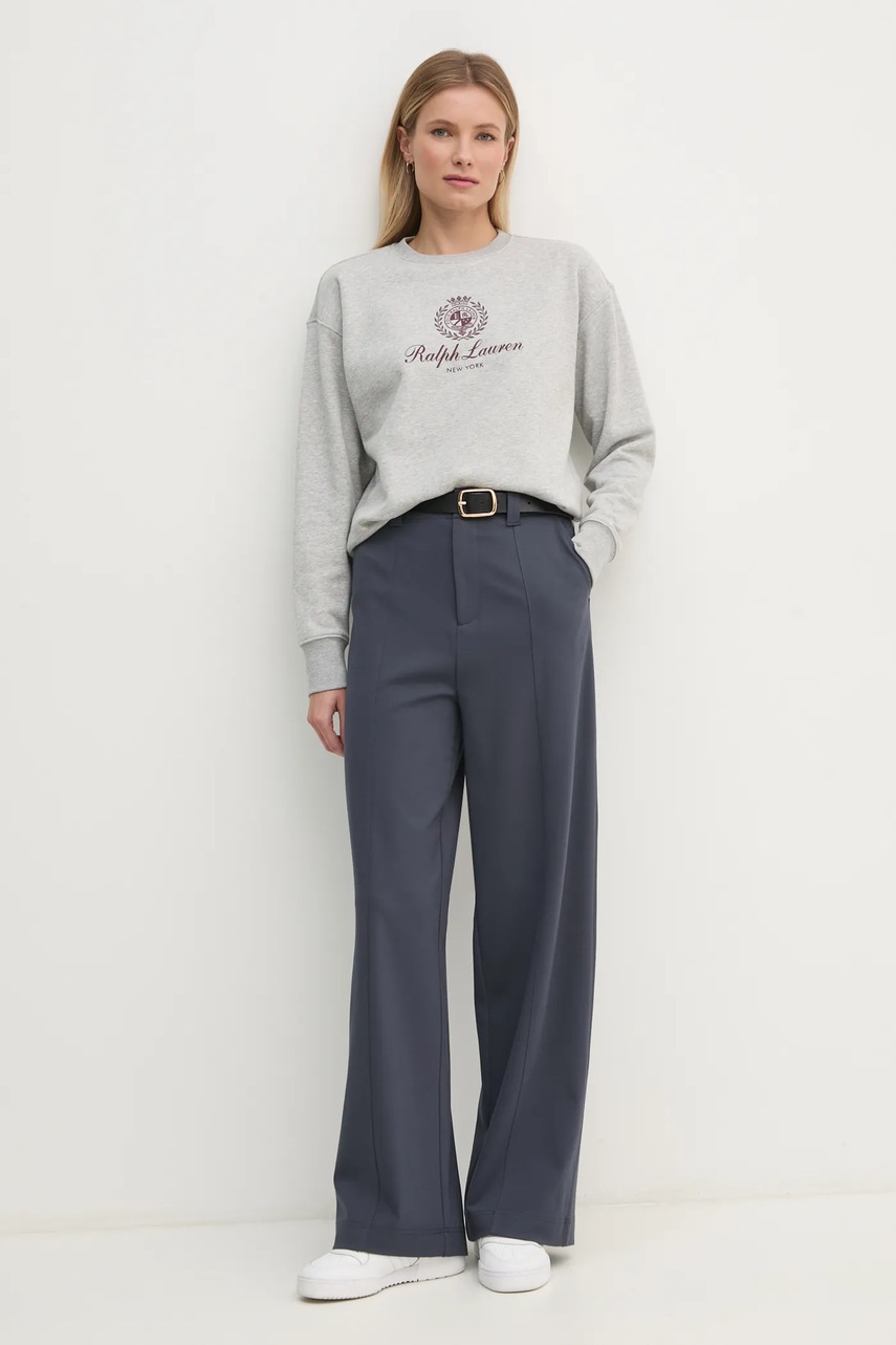 Mikina Polo Ralph Lauren dámská, šedá barva, s potiskem, 211959888