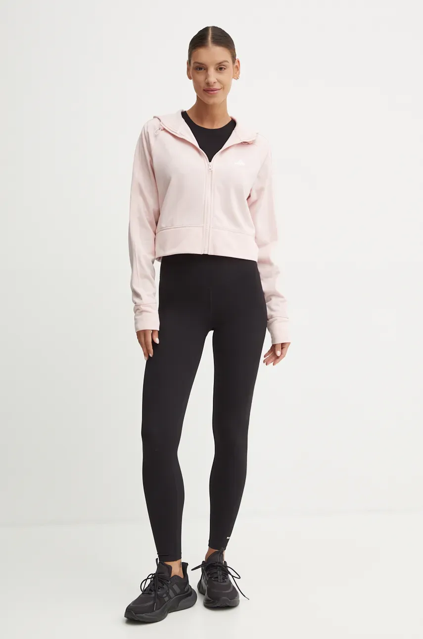 Кофта для тренинга adidas Performance Game and Go цвет розовый с капюшоном однотонная IX5067 Кофта для тренинга adidas Performance Game and Go цвет розовый с капюшоном однотонная IX5067