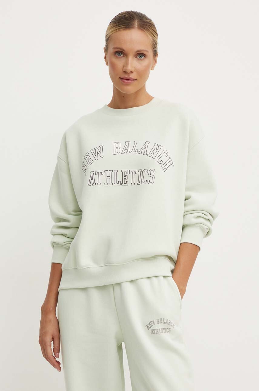 

Суичър New Balance в зелено с принт WT43516NUM, Зелен