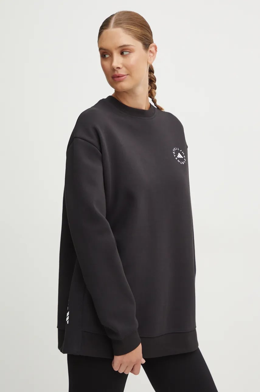 adidas by Stella McCartney bluză de trening culoarea negru, uni, IW6321 adidas by Stella McCartney bluză de trening culoarea negru, uni, IW6321
