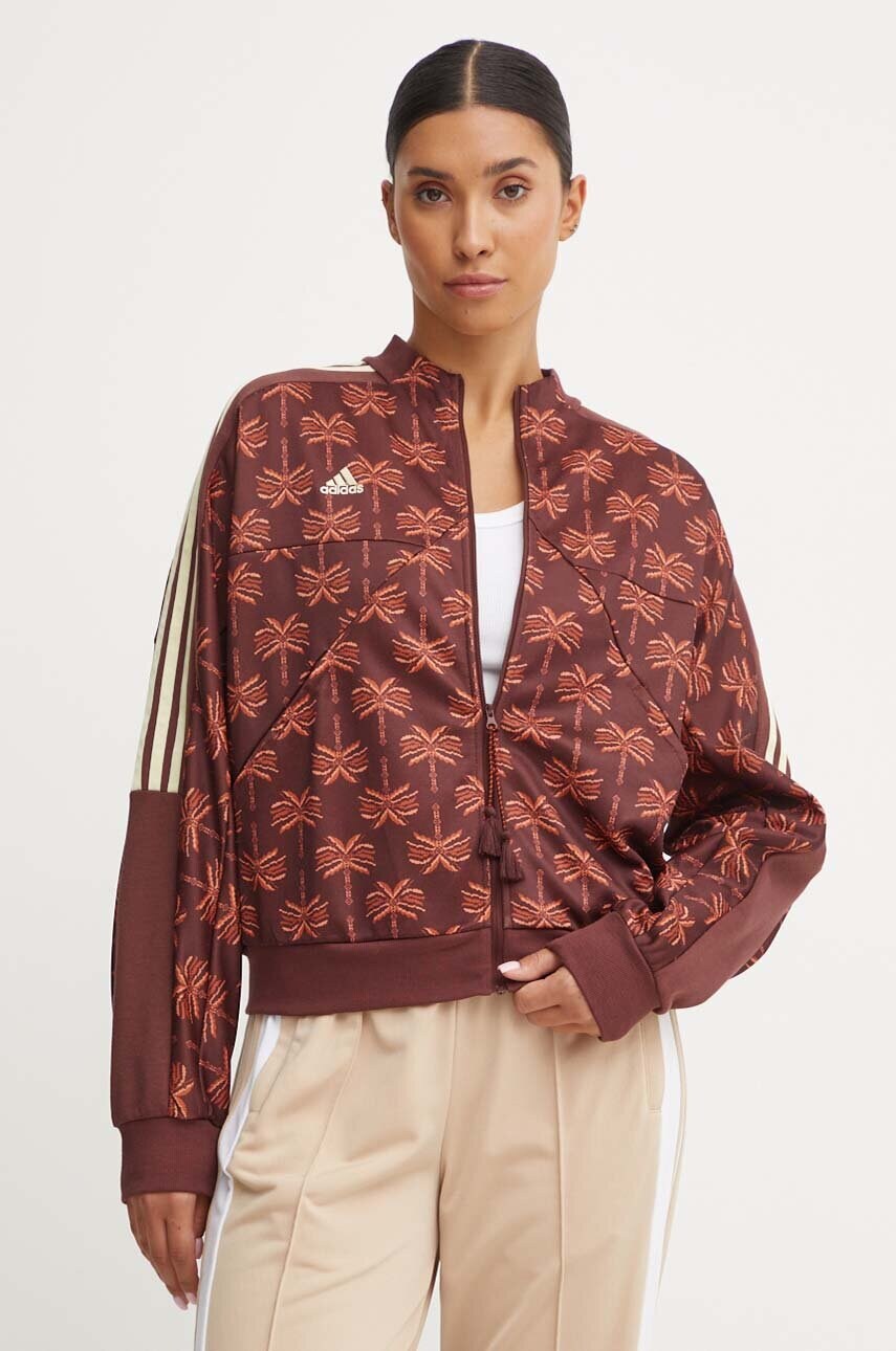 

Суичър adidas x Farm Rio в кафяво с десен IV9762, Кафяв